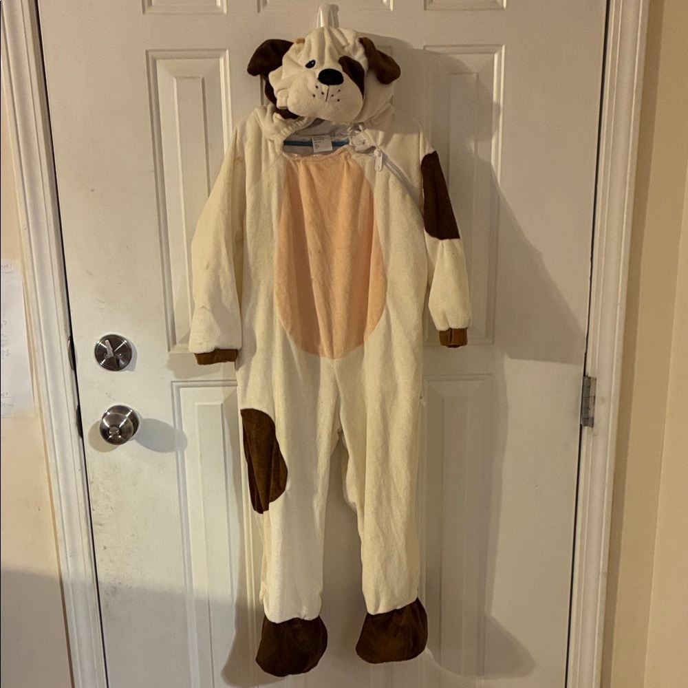 Adorable Cream and Brown Dog Kids One Piece Costume
